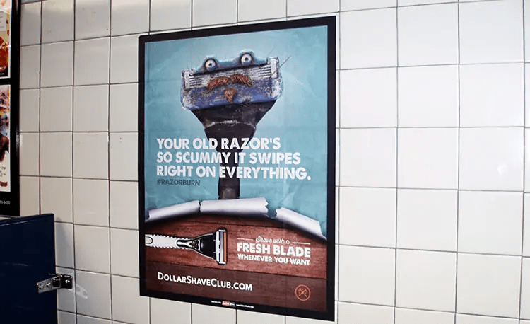 Campanha de marketing do Dollar Shave Club voltada para homens de 18 a 34 anos