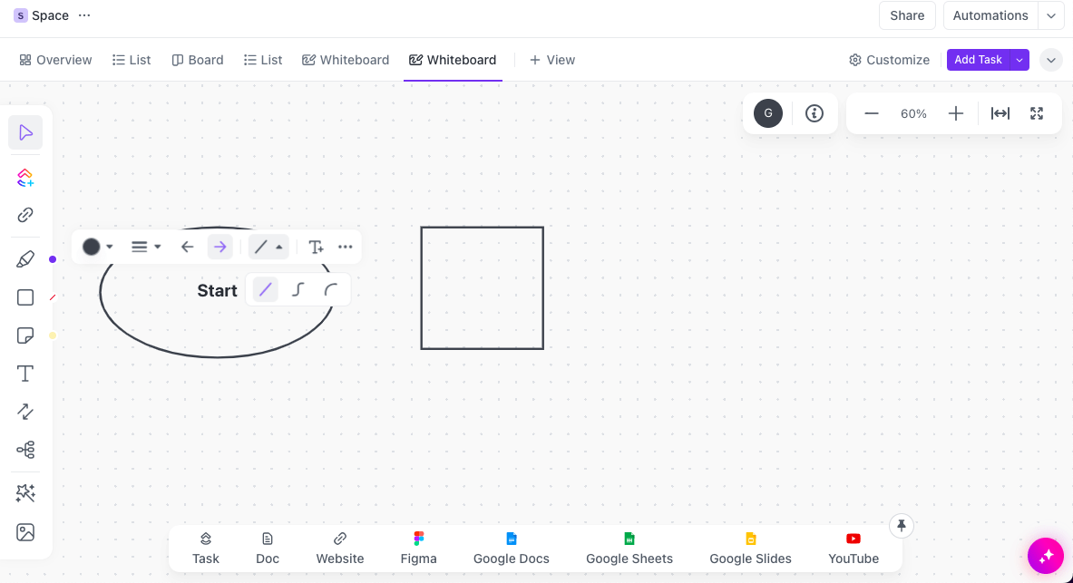 Flussdiagramm in ClickUp