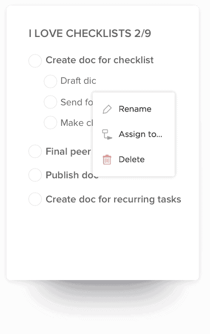 ClickUp Task Checklists