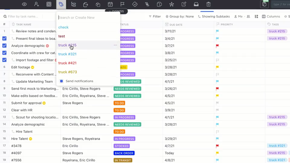 ClickUp Table View