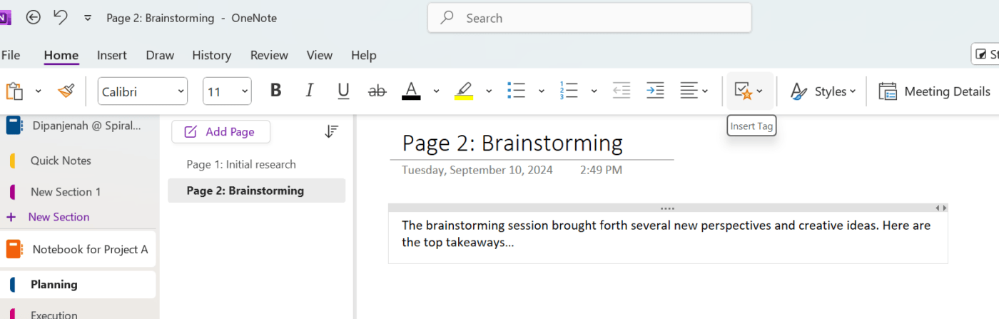 How to organize OneNote - Tags for prioritization