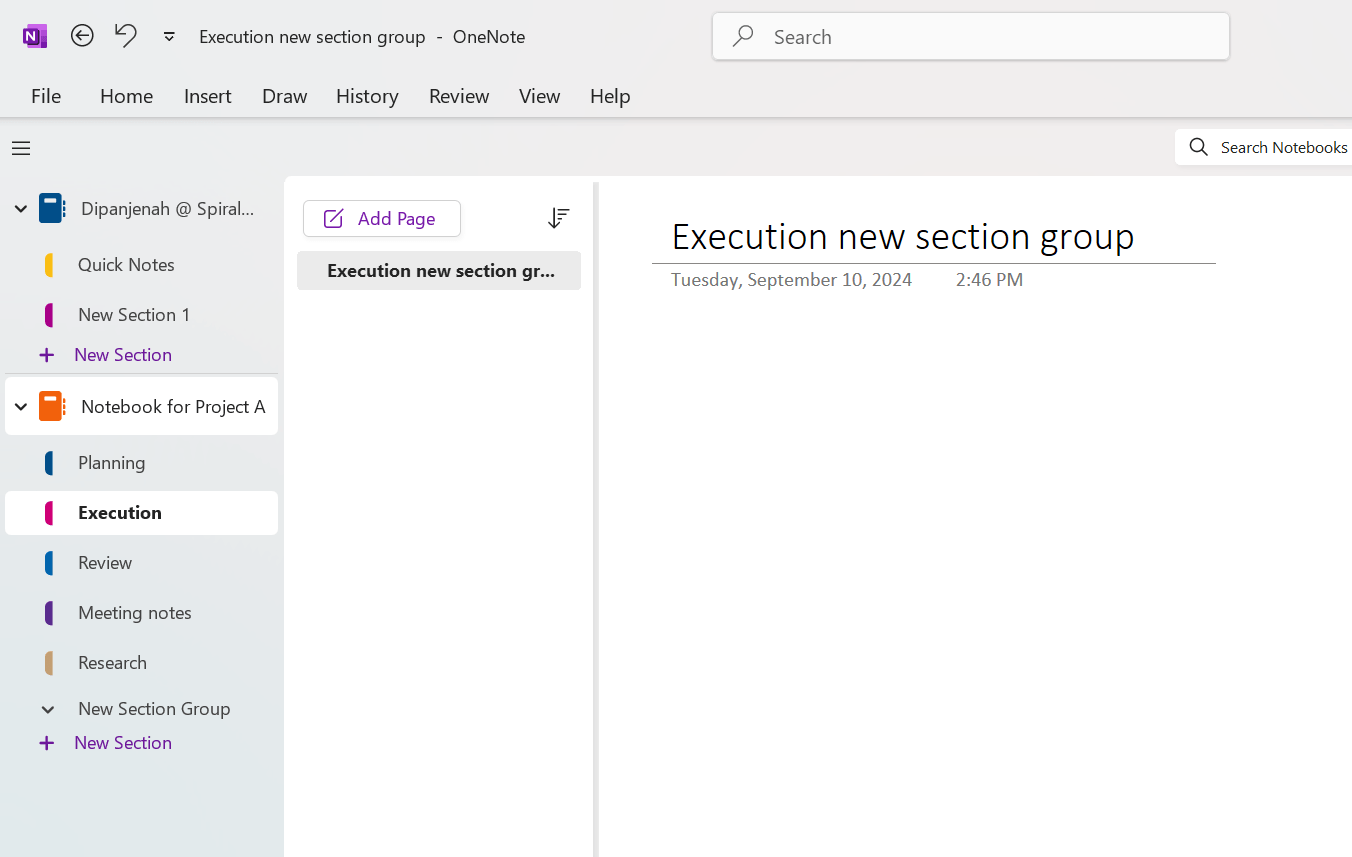 How to organize OneNote - Section Groups