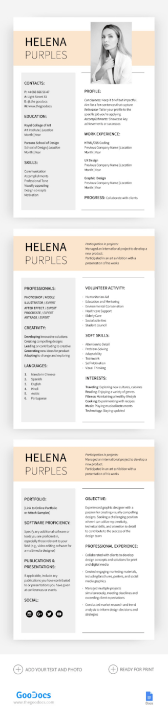 Plantilla de Curriculum Vitae Profesional