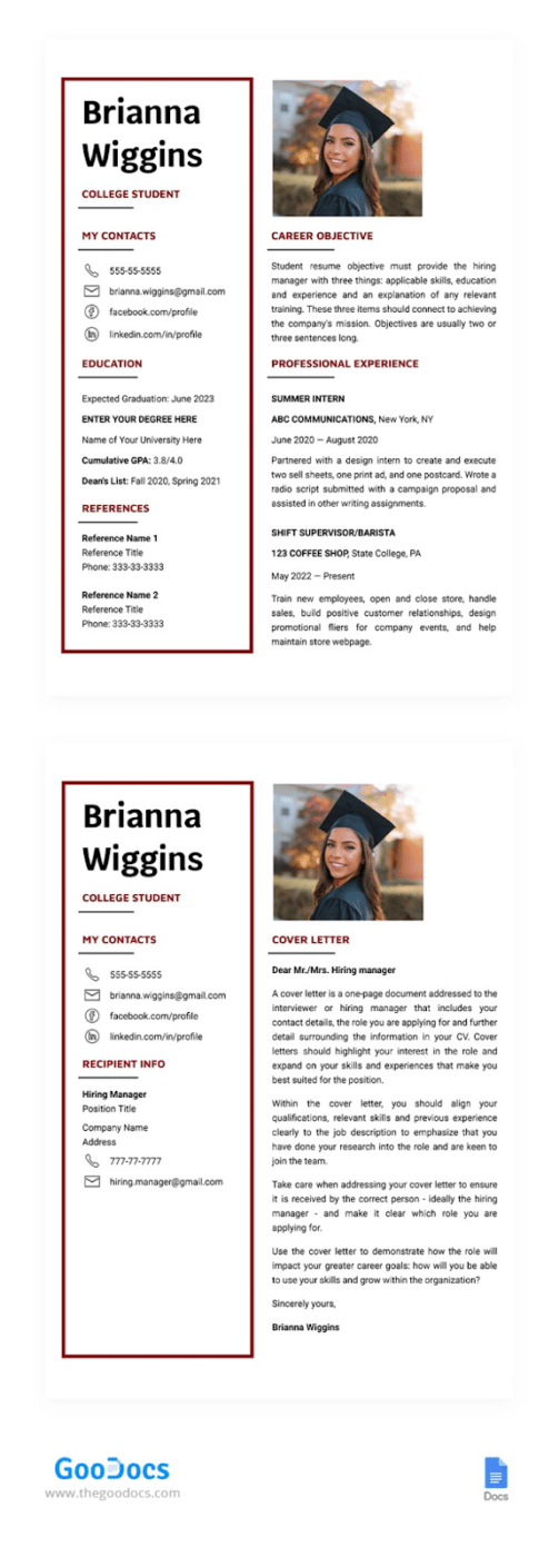 College Student Resume Template