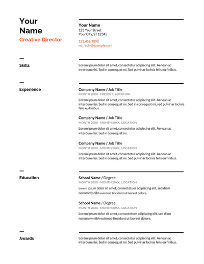 Swiss Resume Template