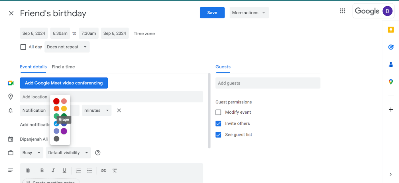 Googleカレンダーのカスタマイズ方法 - イベントの色分け