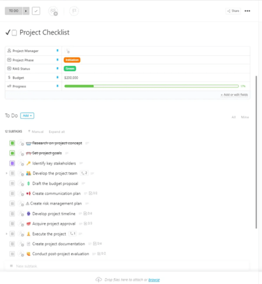 Manage your offboarding process more effectively using the ClickUp Project Checklist Template