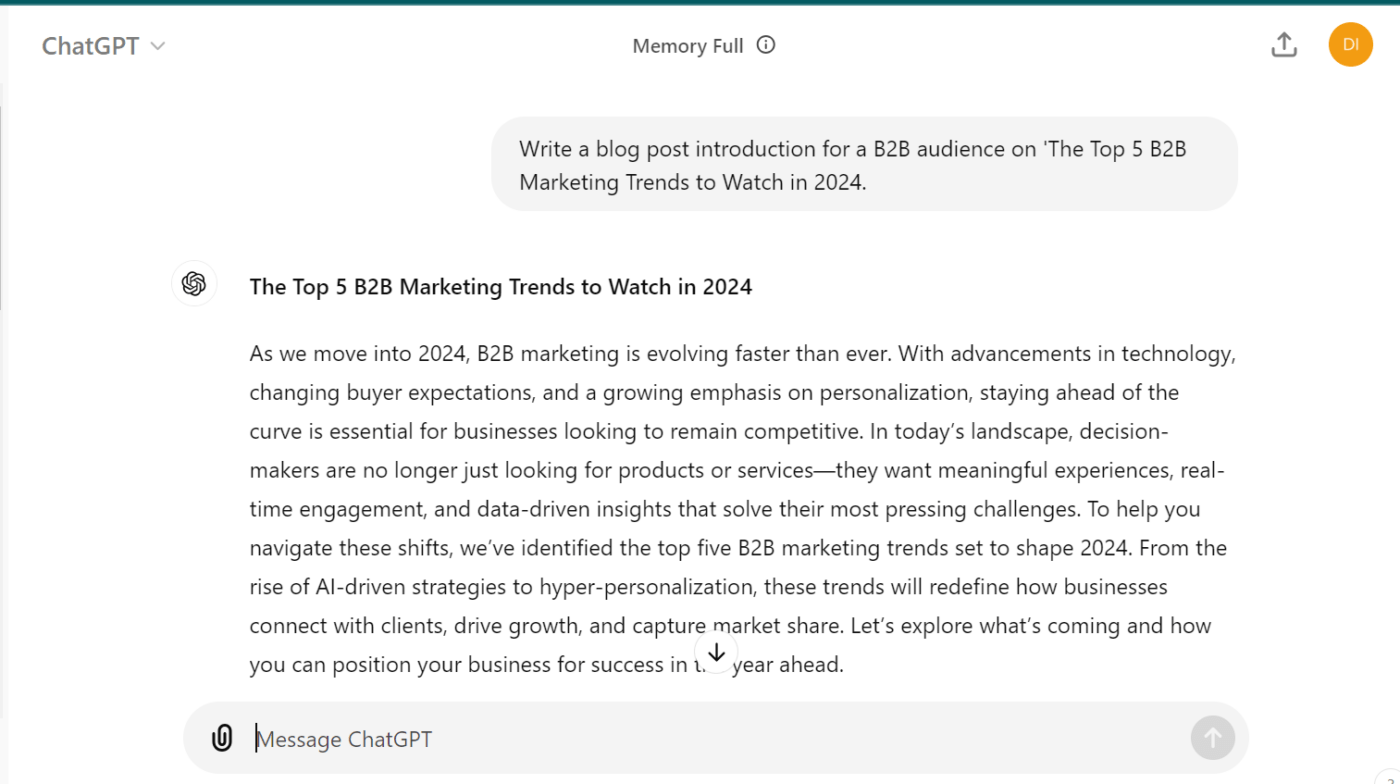 マーケティングのためのChatGPT - 5つのB2Bマーケティングトレンド