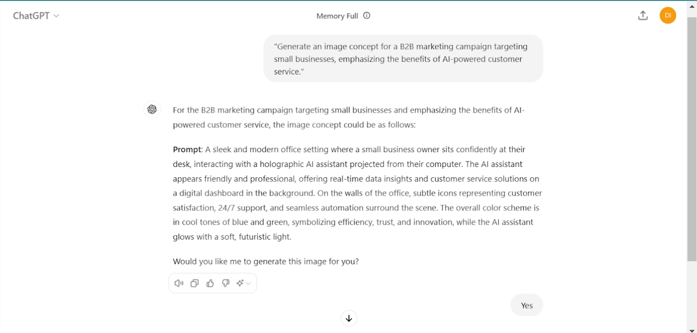 ChatGPT for marketing - B2B marketing campaign for AI-customer service