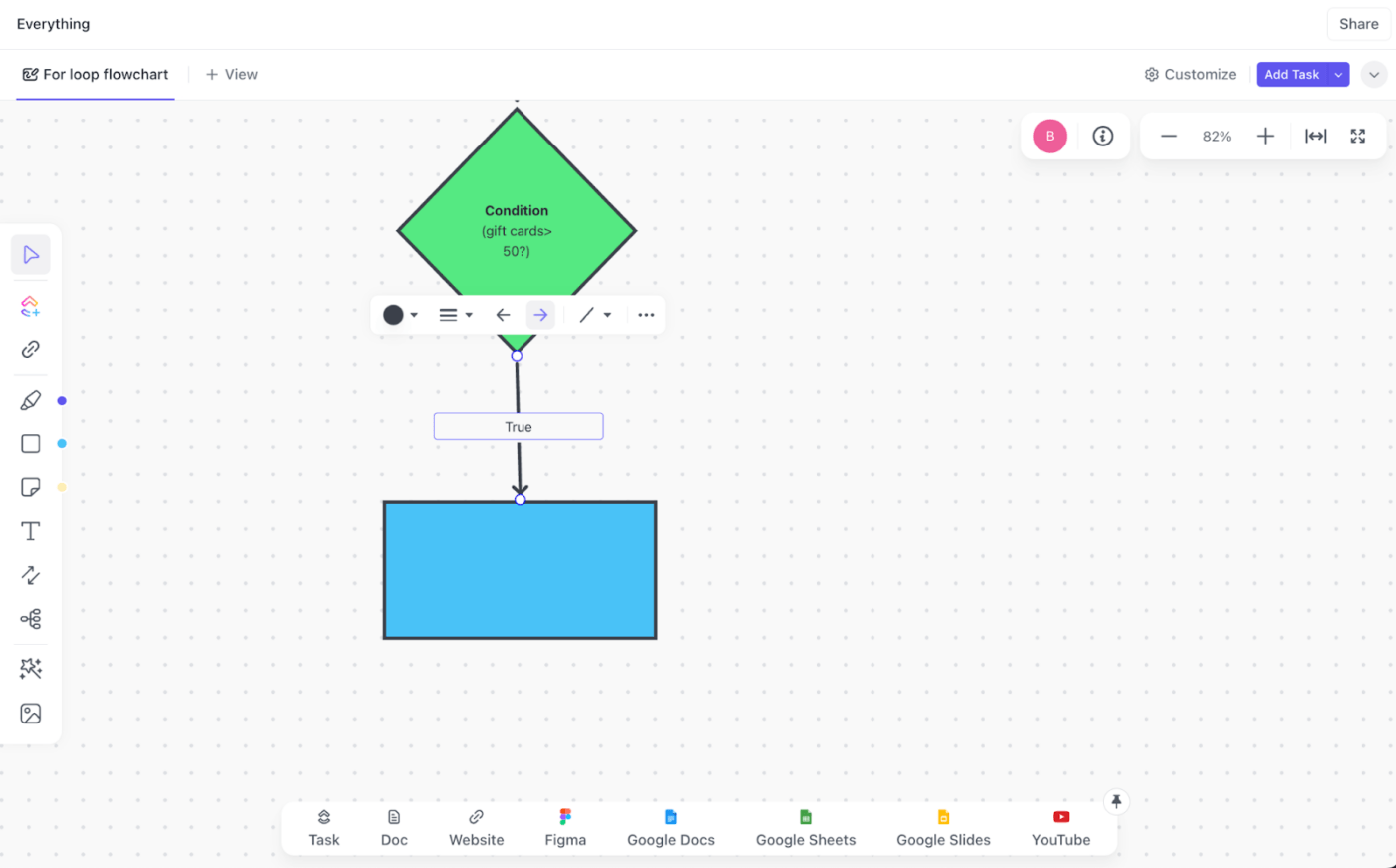 True path on the whiteboard in ClickUp