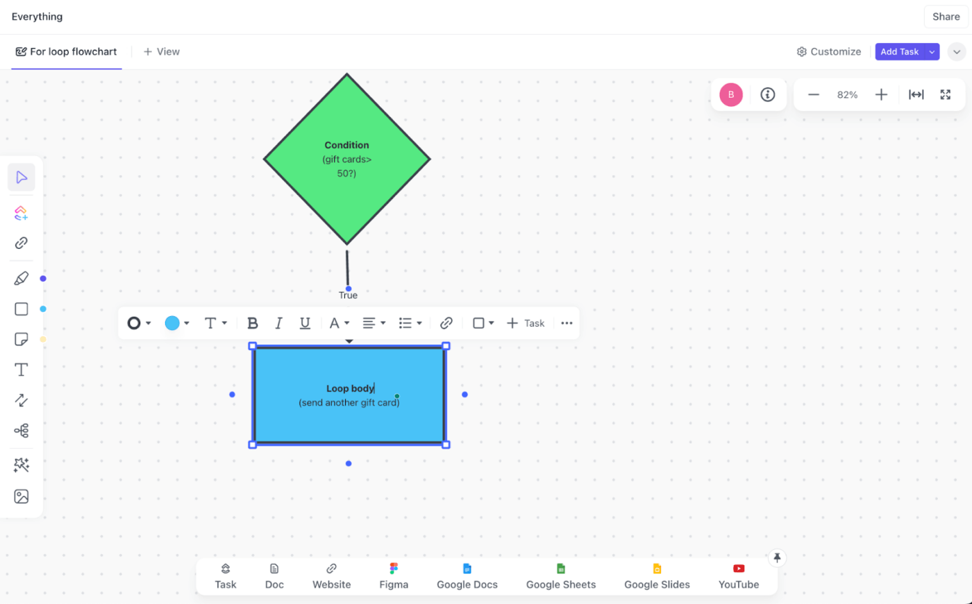 Lusinstantie in ClickUp Whiteboard