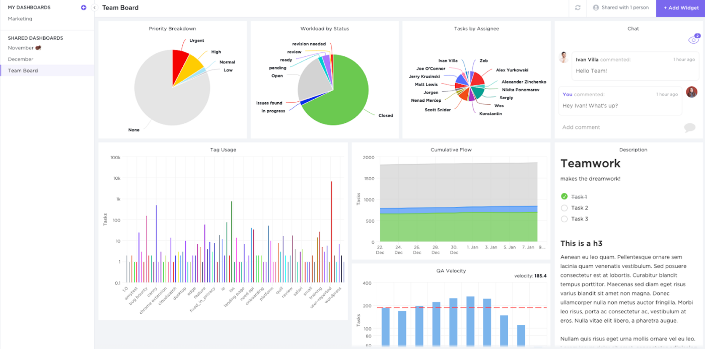 ClickUp Dashboard