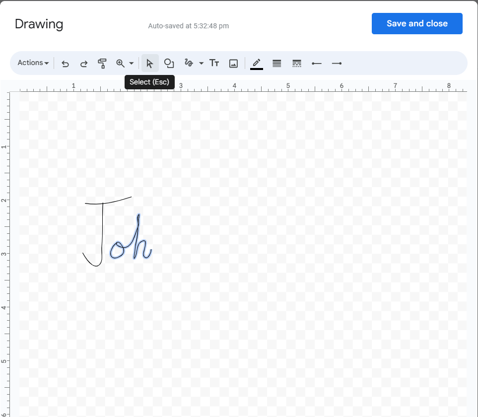 Bearbeitung der Signatur in Google Docs