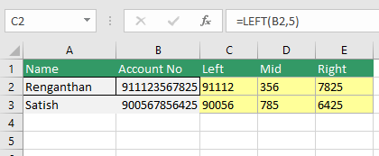 Exemplo de fórmulas do Excel: Henry Harvin