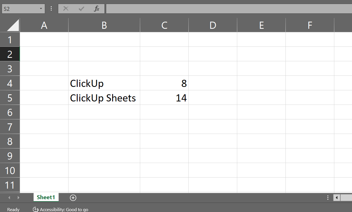 Excel formulas example: 