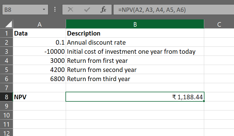 Przykład formuły Excel