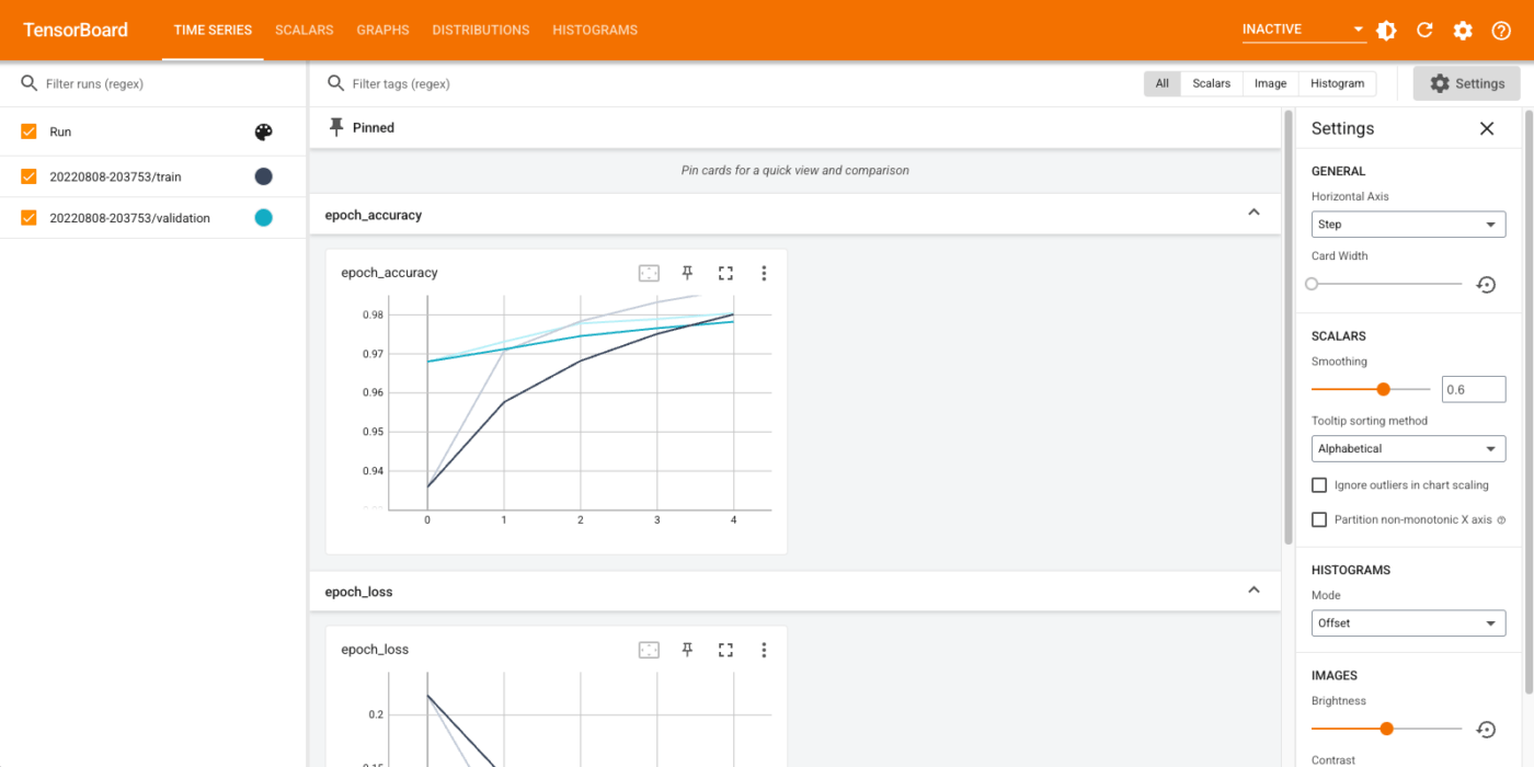 TensorFlow 대시보드