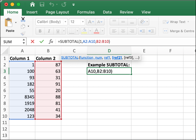 Excel formulas example: Career Foundry