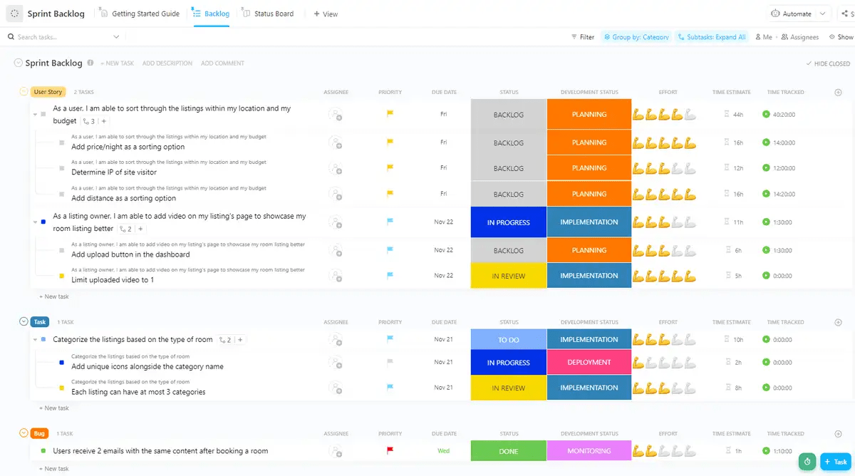 track progress with ClickUp