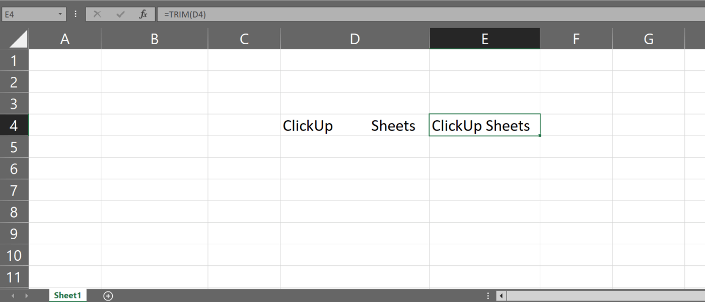 Excel formulas example