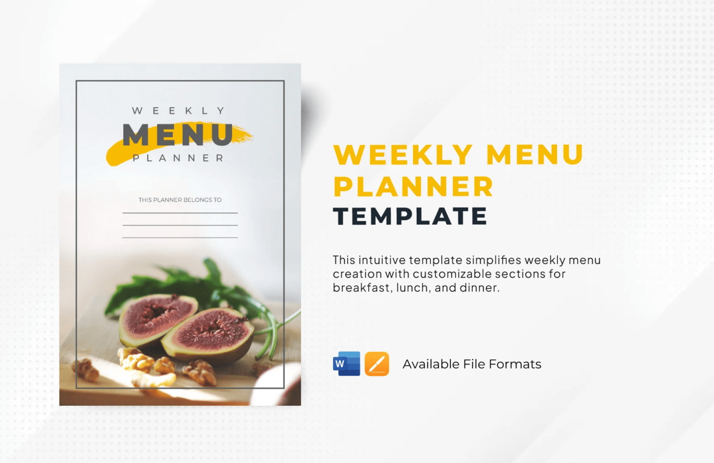 Modèle de planificateur de menu hebdomadaire par Template.net