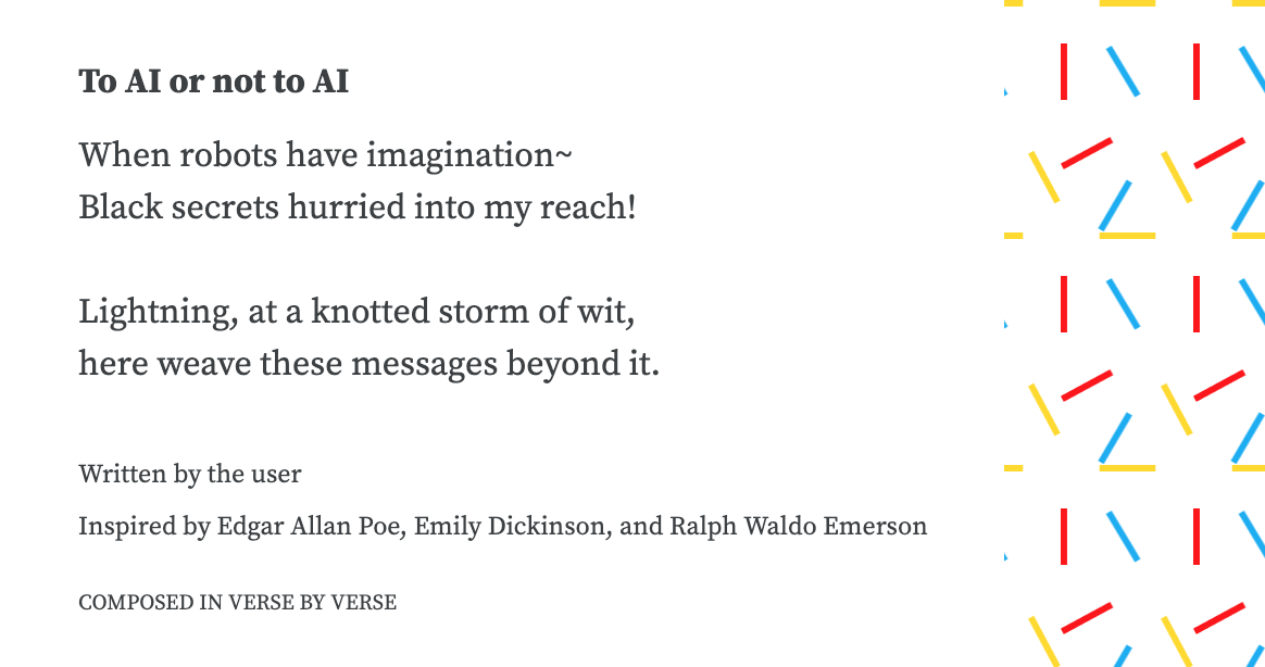 AI generated poem. AI vs. human generated content