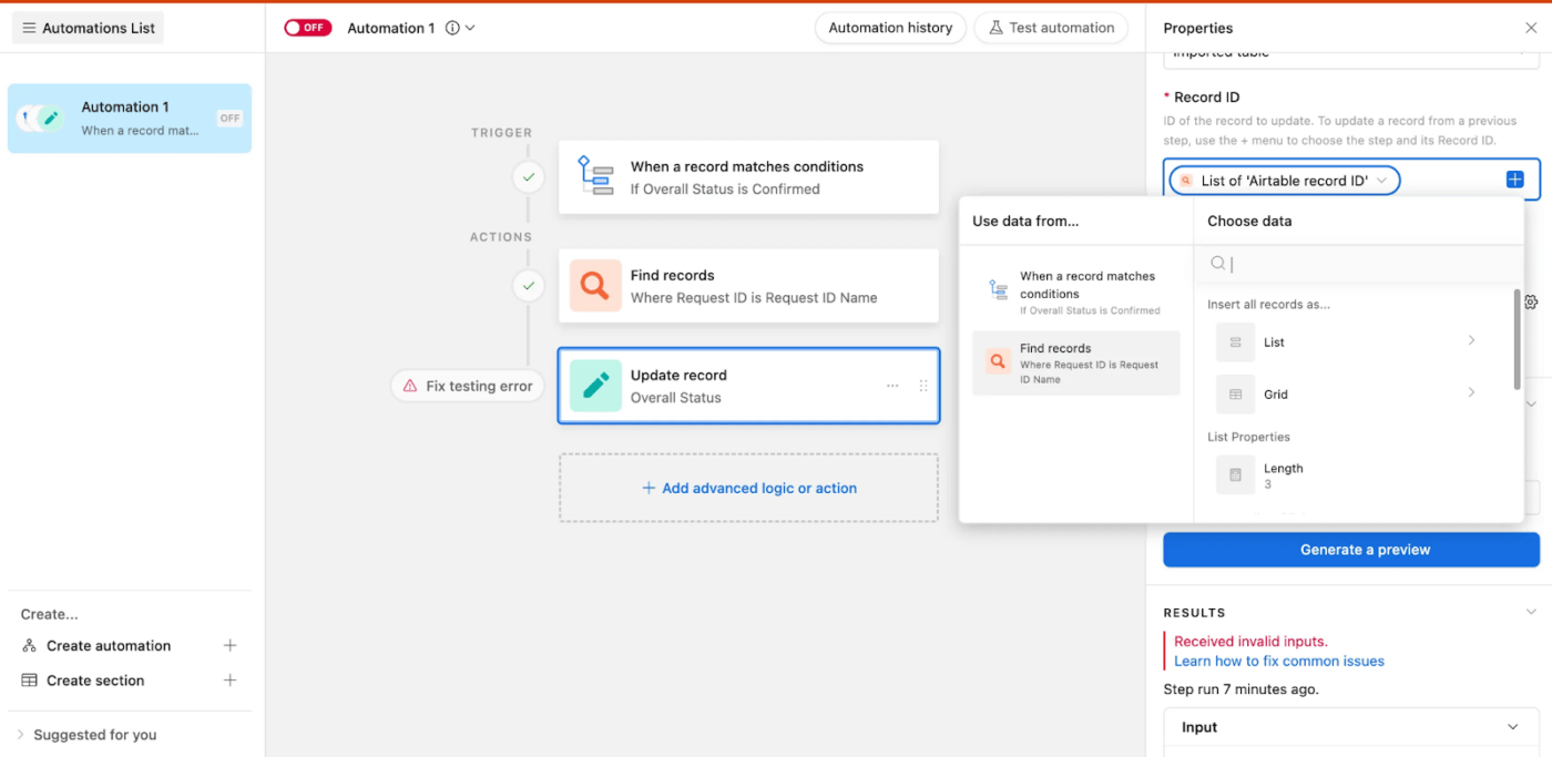 Airtable combines the simplicity of a spreadsheet with the power of a database.