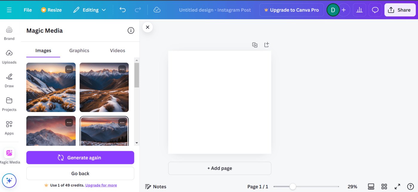 Canva's AI-afbeeldingsgenerator valt op als Leonardo AI-alternatief met zijn sterke focus op eenvoud en integratie.  