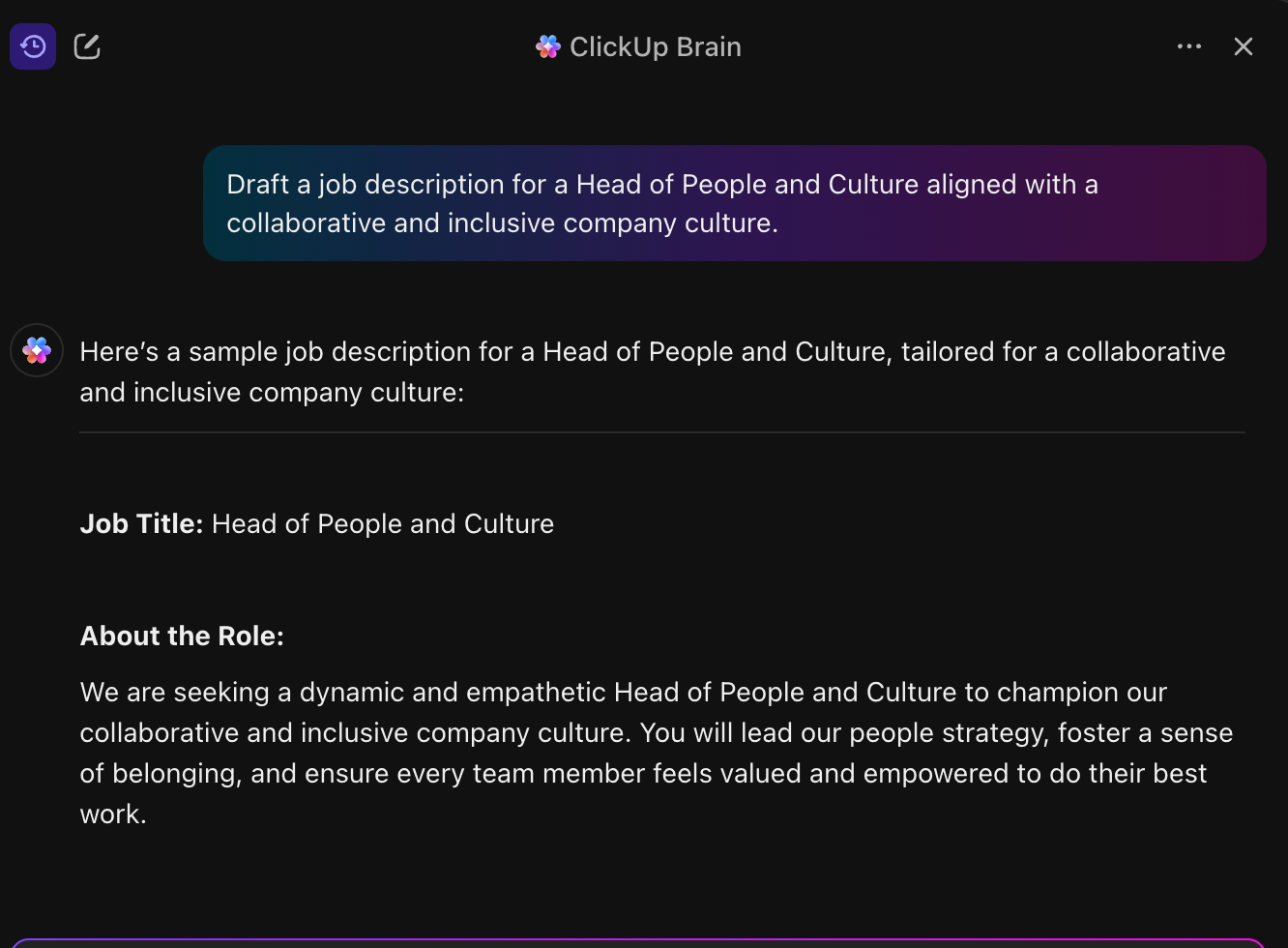 ClickUp Brain for HRs