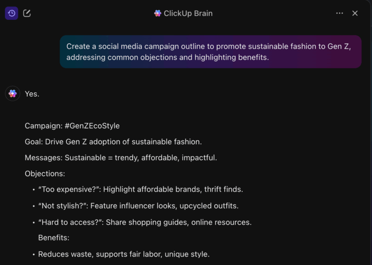 ClickUp Brain for Social Media Campaign: ai campaign execution for agencies featured image