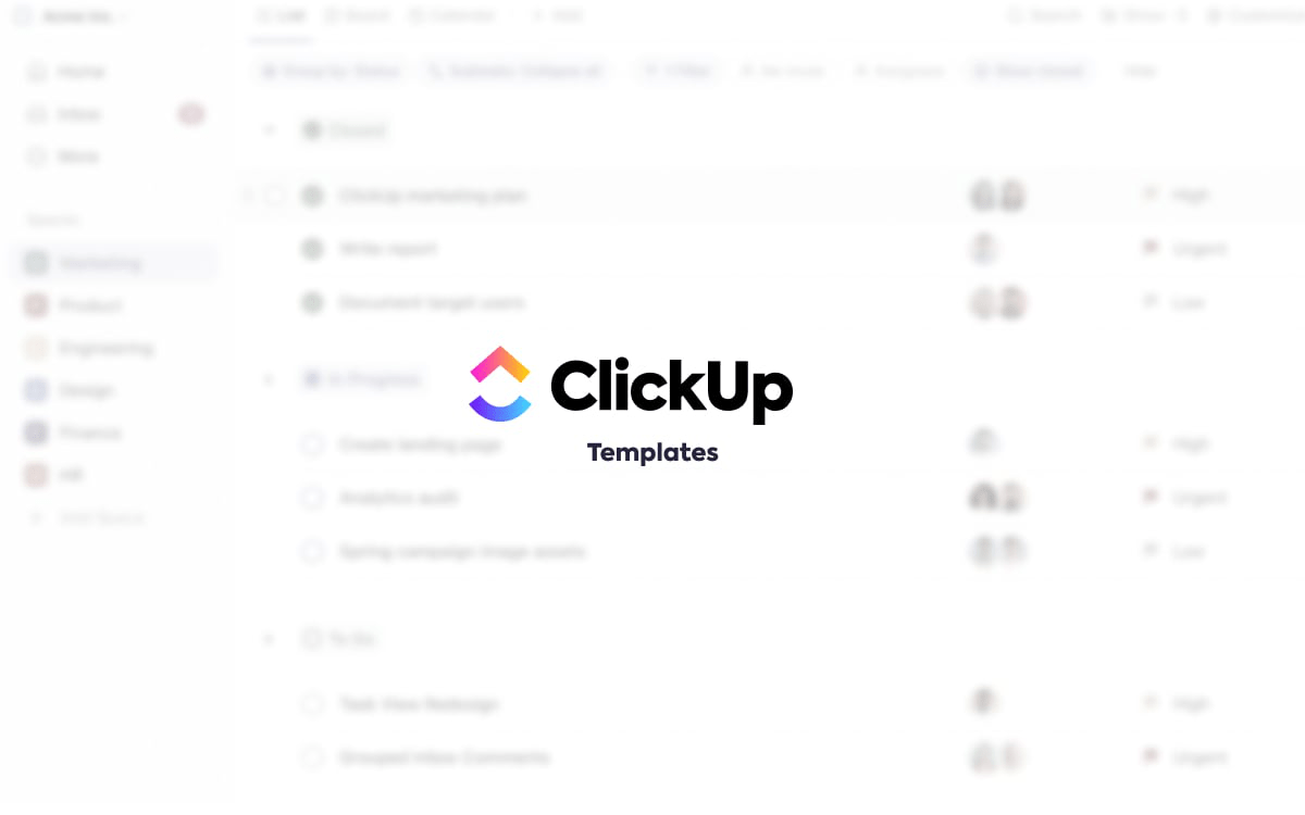 Modelos de metas e OKRs da empresa ClickUp