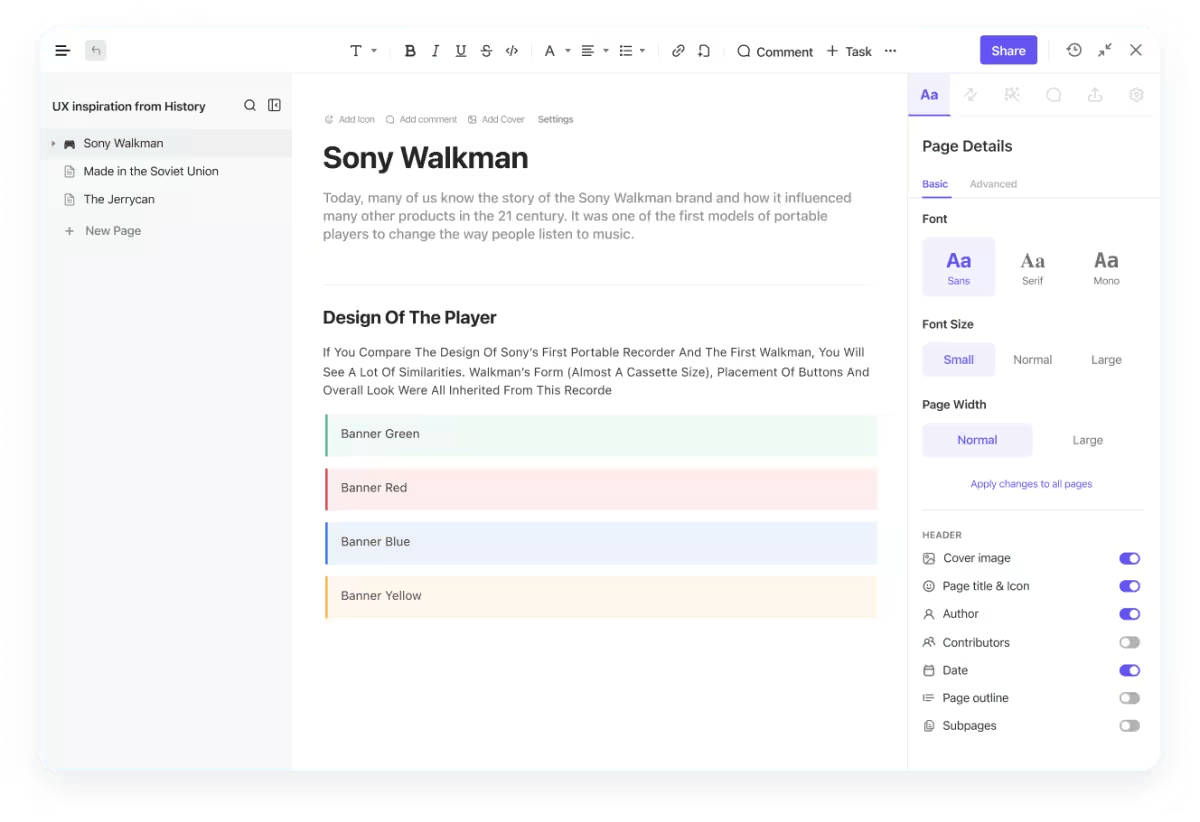 Współpracuj w czasie rzeczywistym z ClickUp Docs - przechowuj wszystkie dokumenty projektu w jednym miejscu : slack pricing