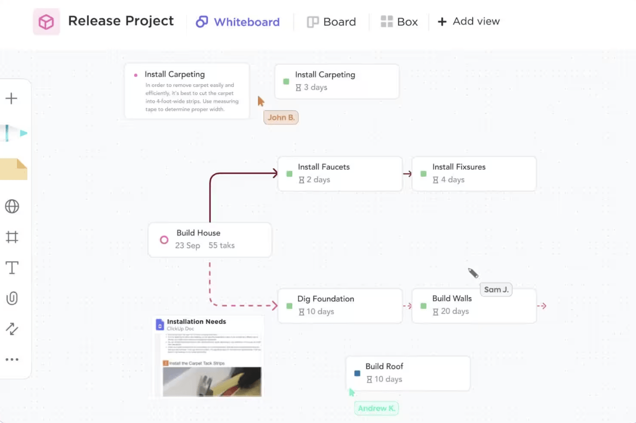 ClickUp Whiteboards: the best Miro alternative