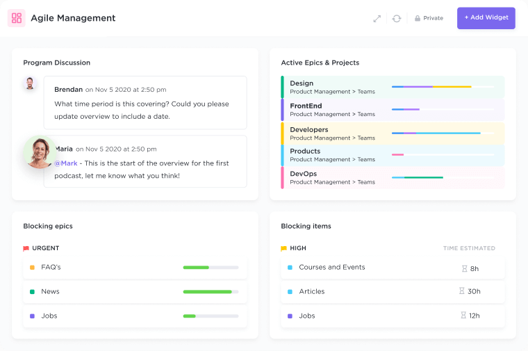 Übernehmen Sie die Kontrolle über Ihren Produktlebenszyklus und bringen Sie Ihre Teams mit ClickUp's Agile Solution zusammen