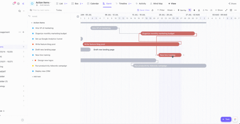 ClickUp’s Gantt Chart View