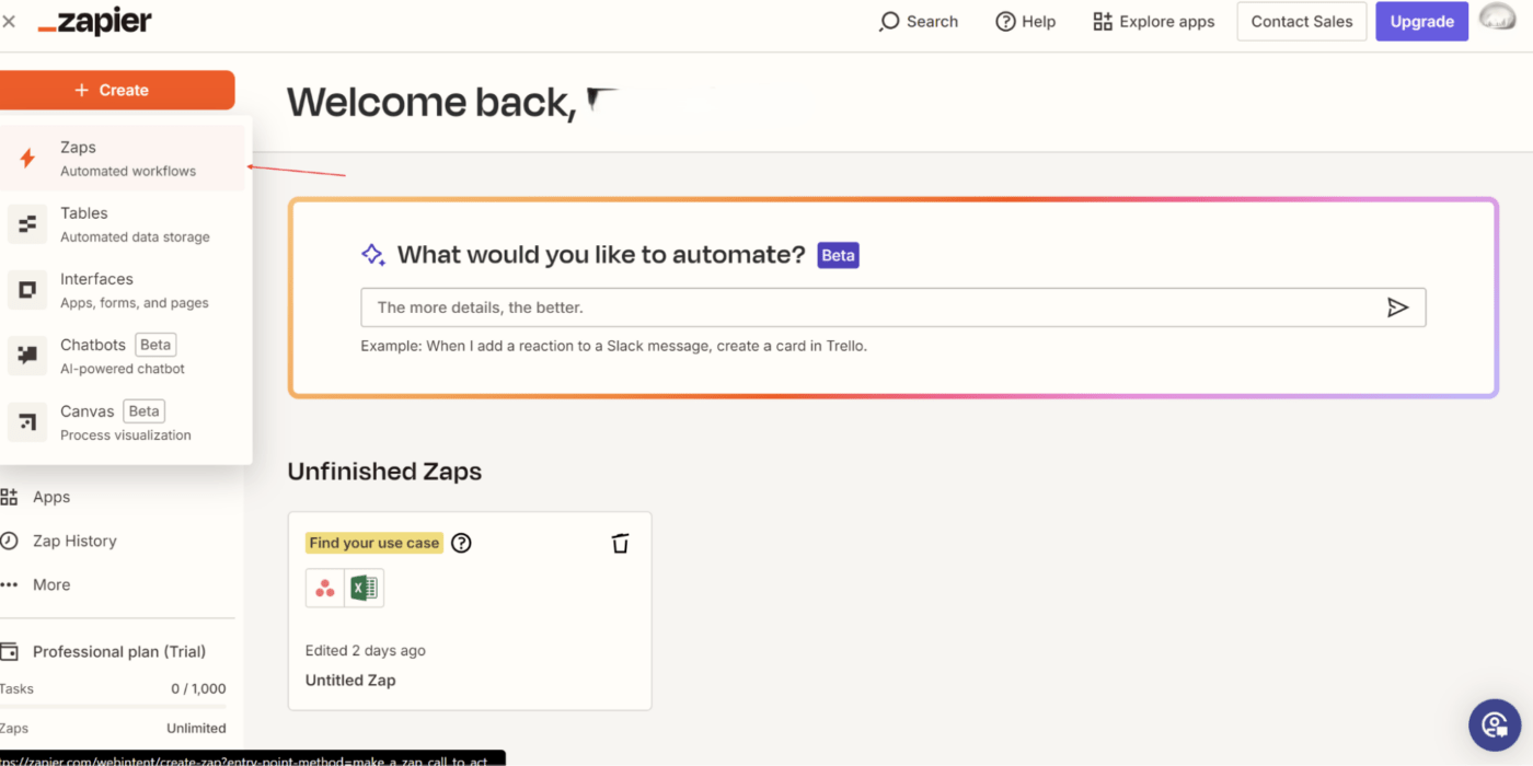 Dit brengt u naar de interface waar u Excel en Asana in uw werkstroom kunt integreren: hoe Asana exporteren naar Excel