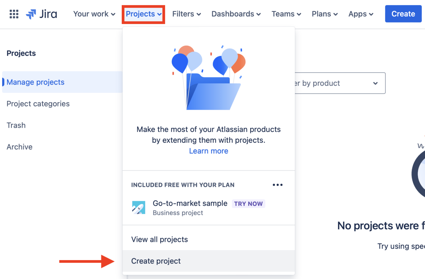 Create a project in JIRA