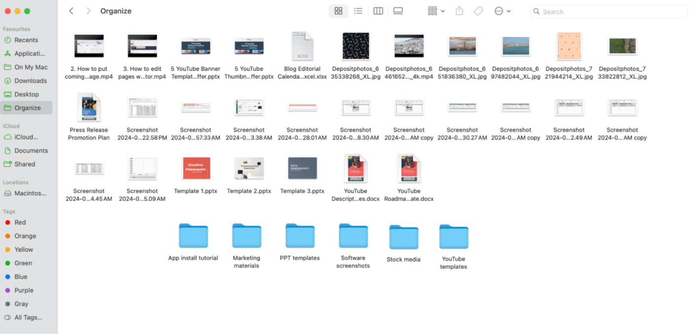 Membuat subfolder di Mac