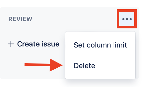 Eliminare una colonna da una scheda Kanban in Jira