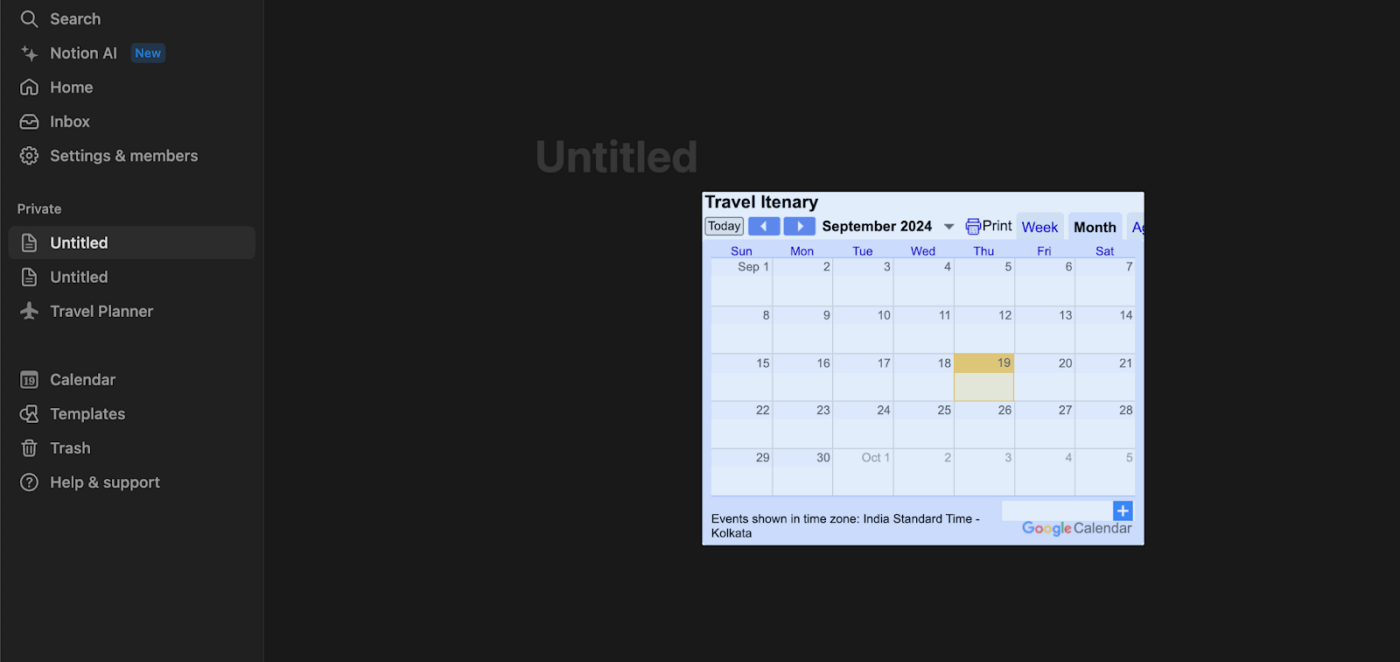 Insertar Google Calendar en una página Notion cómo insertar google calendar en notion