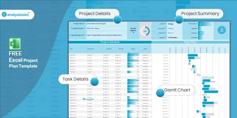 Excel Project Plan Template by Analysistabs