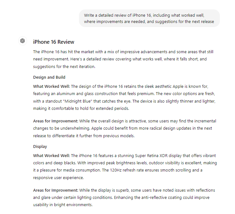 Geração de feedback Solicitação do ChatGPT