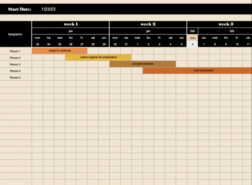 Four Week Project Timeline Template by Microsoft 