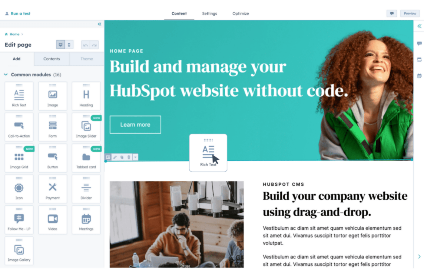 HubSpot ofrece software CMS