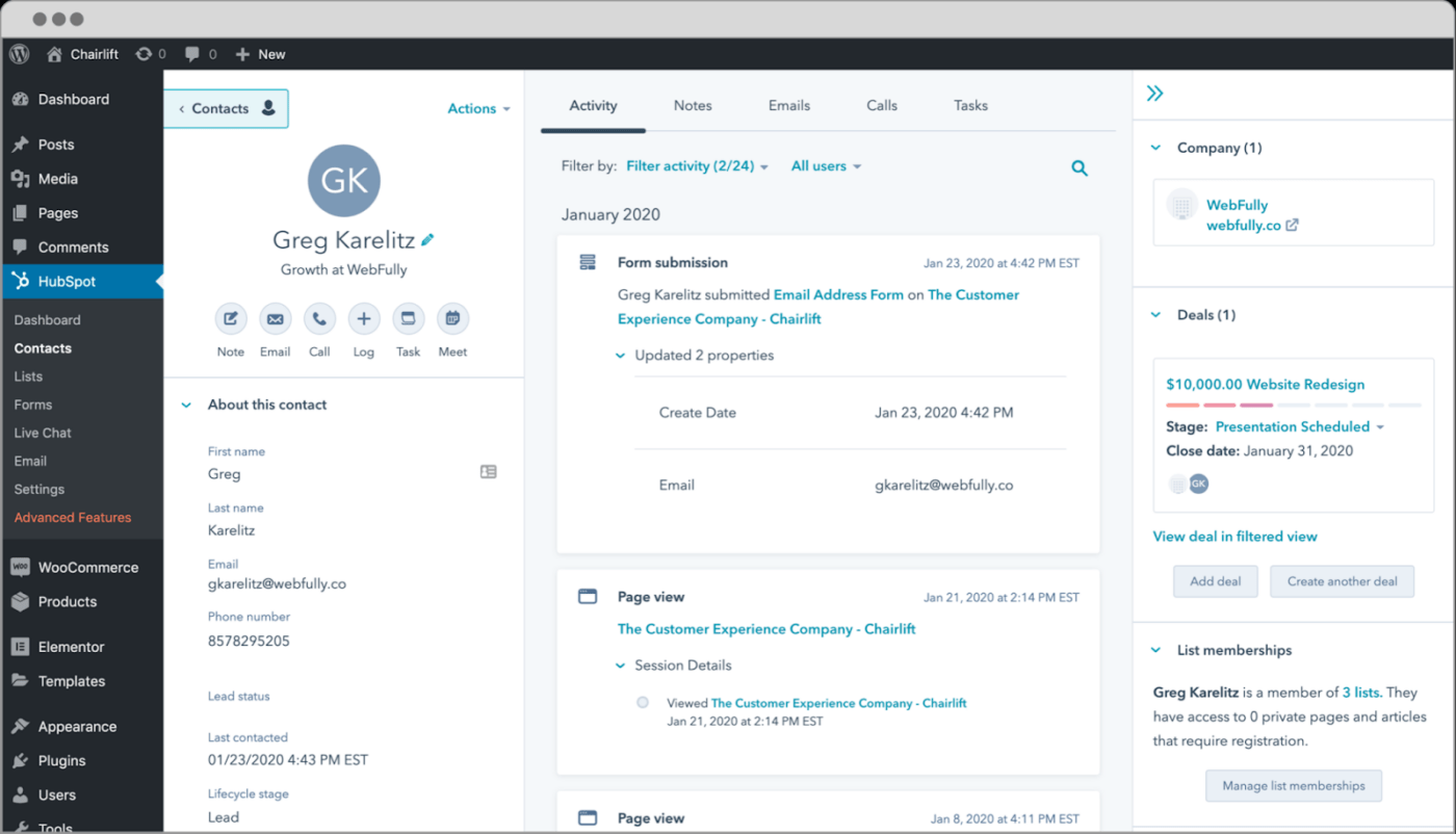 Hubspot 
sales dashboard