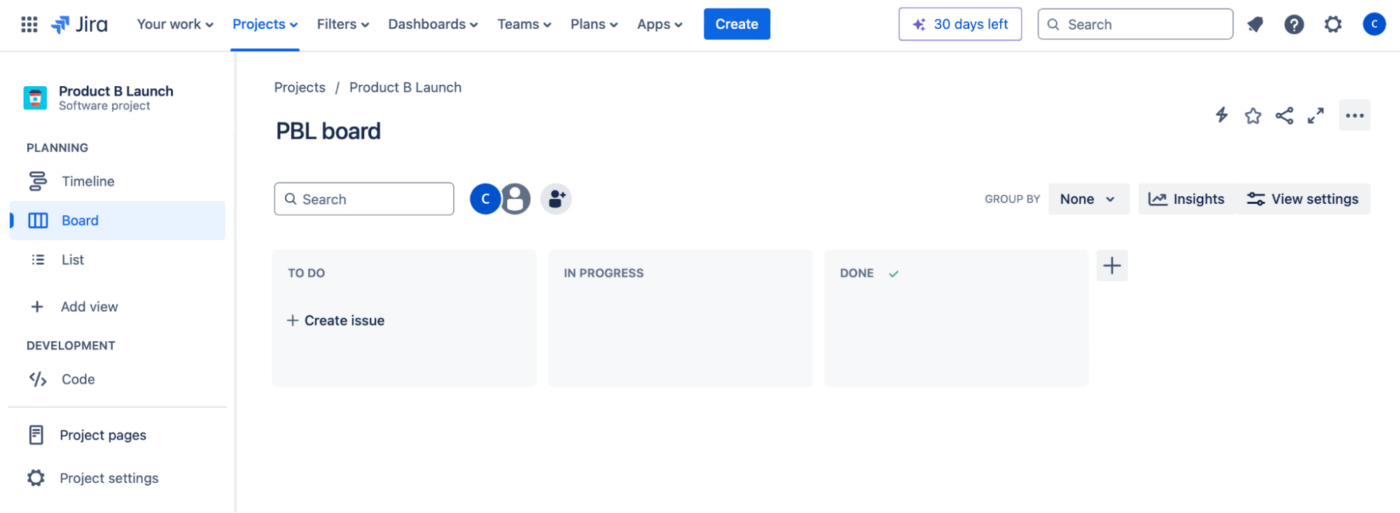 Erstellen eines Kanban Boards in JIRA