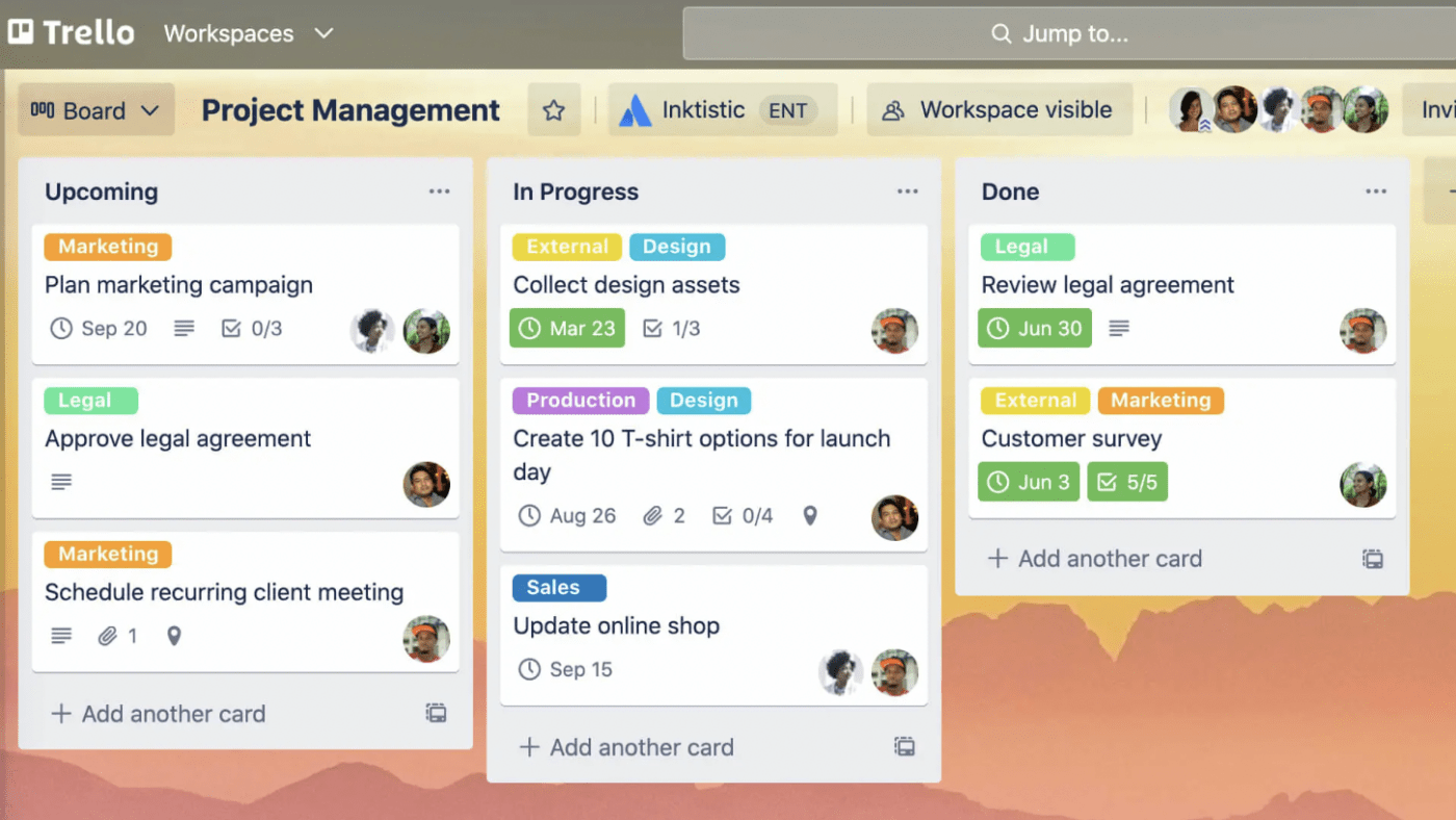 Tableaux Kanban dans Trello : Meistertask vs Trello