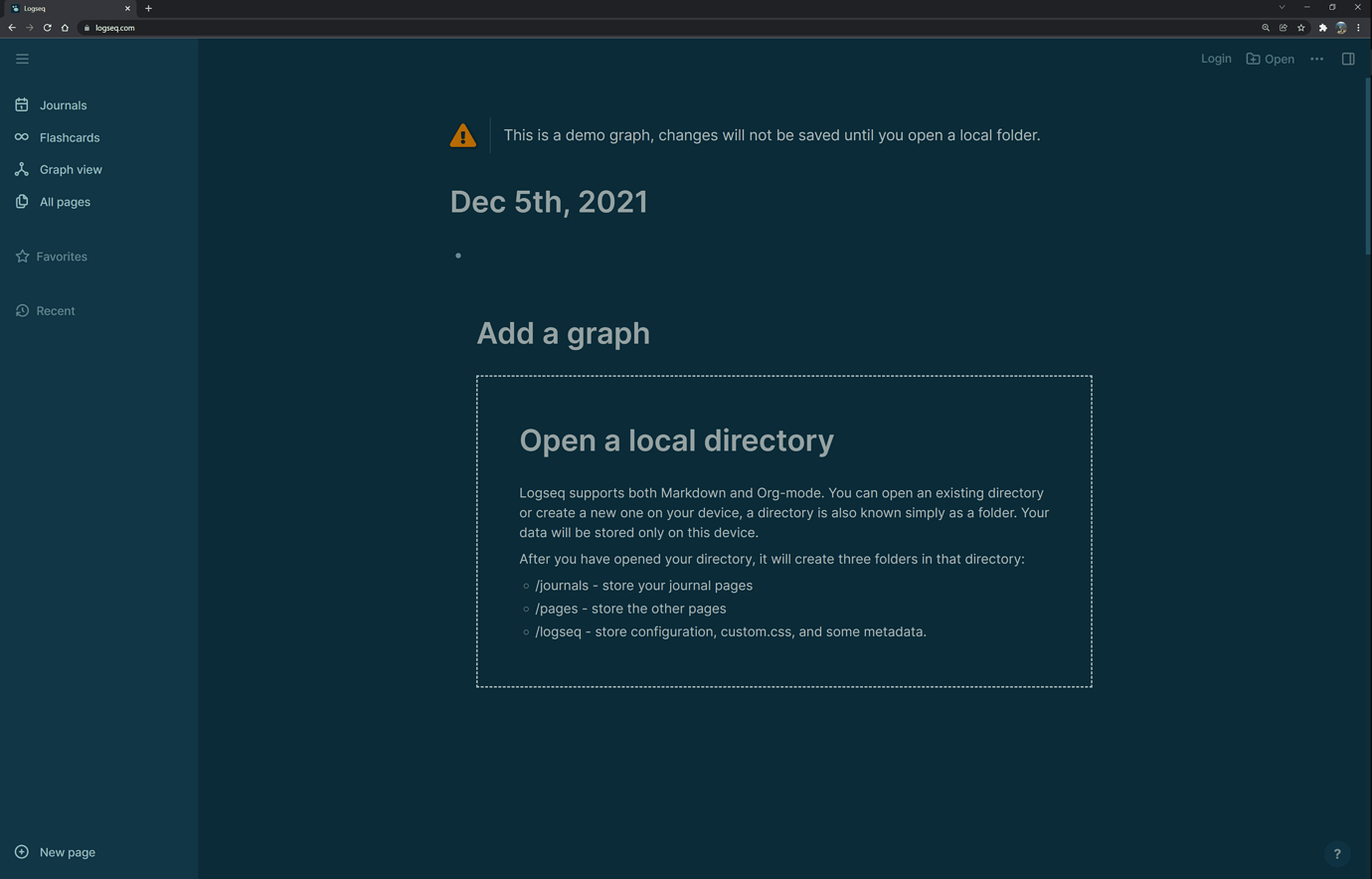 Panel de Logseq: logseq vs obsidian