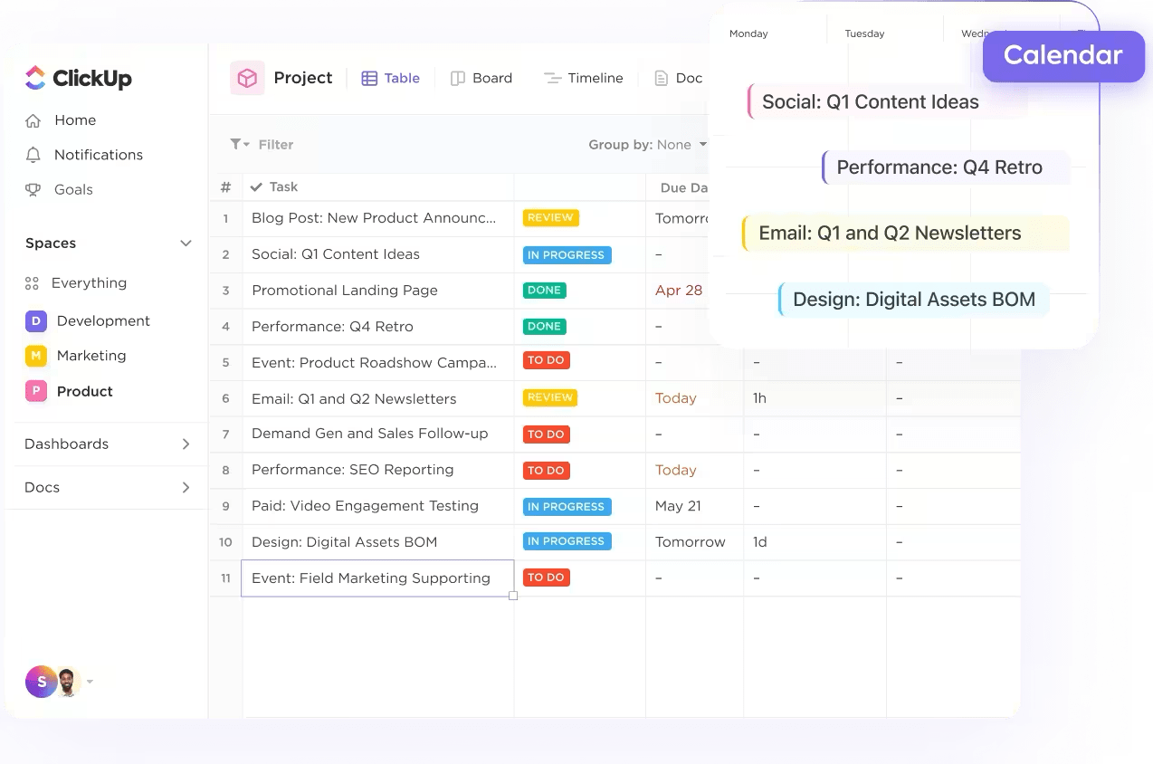 ClickUp para la automatización del marketing en Enterprise