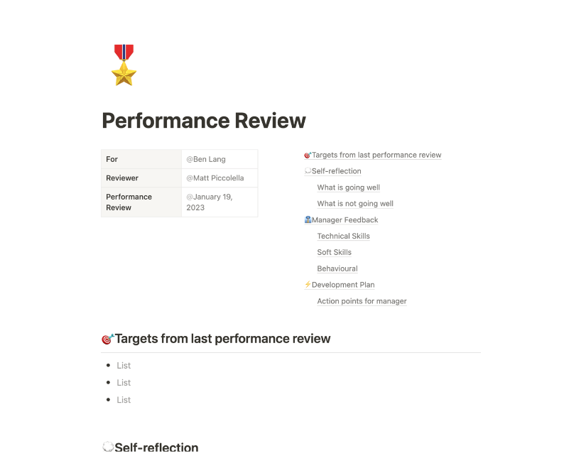 Notion Performance Review Template